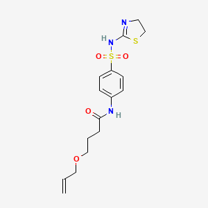 molecular formula C16H21N3O4S2 B6970082 N-[4-(4,5-dihydro-1,3-thiazol-2-ylsulfamoyl)phenyl]-4-prop-2-enoxybutanamide 