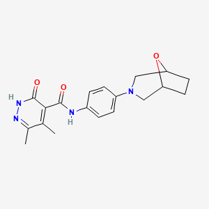 molecular formula C19H22N4O3 B6970090 3,4-dimethyl-N-[4-(8-oxa-3-azabicyclo[3.2.1]octan-3-yl)phenyl]-6-oxo-1H-pyridazine-5-carboxamide 