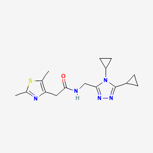 N-[(4,5-dicyclopropyl-1,2,4-triazol-3-yl)methyl]-2-(2,5-dimethyl-1,3-thiazol-4-yl)acetamide