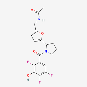 molecular formula C18H17F3N2O4 B6970107 N-[[5-[1-(2,4,5-trifluoro-3-hydroxybenzoyl)pyrrolidin-2-yl]furan-2-yl]methyl]acetamide 