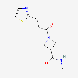 molecular formula C11H15N3O2S B6970143 N-methyl-1-[3-(1,3-thiazol-2-yl)propanoyl]azetidine-3-carboxamide 