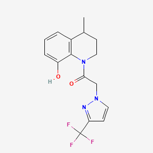 1-(8-hydroxy-4-methyl-3,4-dihydro-2H-quinolin-1-yl)-2-[3-(trifluoromethyl)pyrazol-1-yl]ethanone