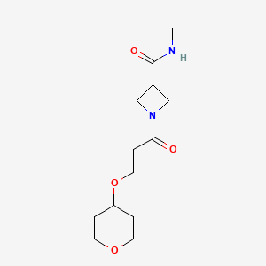 molecular formula C13H22N2O4 B6970166 N-methyl-1-[3-(oxan-4-yloxy)propanoyl]azetidine-3-carboxamide 