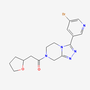 molecular formula C16H18BrN5O2 B6970219 1-[3-(5-bromopyridin-3-yl)-6,8-dihydro-5H-[1,2,4]triazolo[4,3-a]pyrazin-7-yl]-2-(oxolan-2-yl)ethanone 