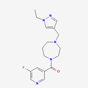 [4-[(1-Ethylpyrazol-4-yl)methyl]-1,4-diazepan-1-yl]-(5-fluoropyridin-3-yl)methanone