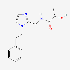 molecular formula C15H19N3O2 B6970289 (2S)-2-hydroxy-N-[[1-(2-phenylethyl)imidazol-2-yl]methyl]propanamide 