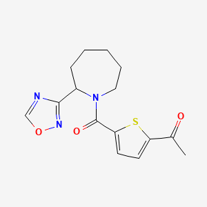 1-[5-[2-(1,2,4-Oxadiazol-3-yl)azepane-1-carbonyl]thiophen-2-yl]ethanone