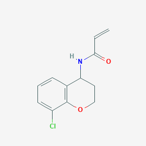 molecular formula C12H12ClNO2 B6970370 N-(8-chloro-3,4-dihydro-2H-1-benzopyran-4-yl)prop-2-enamide 