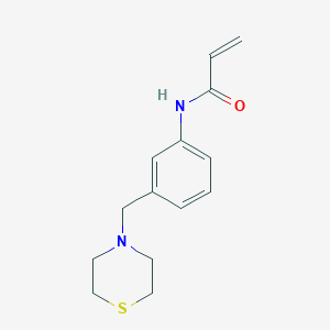 molecular formula C14H18N2OS B6970385 N-[3-(thiomorpholin-4-ylmethyl)phenyl]prop-2-enamide 