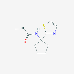 molecular formula C11H14N2OS B6970401 N-[1-(1,3-thiazol-2-yl)cyclopentyl]prop-2-enamide 