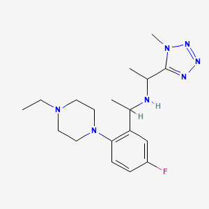 1-[2-(4-ethylpiperazin-1-yl)-5-fluorophenyl]-N-[1-(1-methyltetrazol-5-yl)ethyl]ethanamine