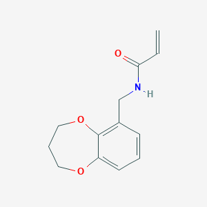 molecular formula C13H15NO3 B6970445 N-(3,4-dihydro-2H-1,5-benzodioxepin-6-ylmethyl)prop-2-enamide 