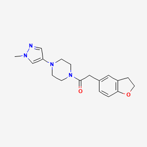 molecular formula C18H22N4O2 B6970450 2-(2,3-Dihydro-1-benzofuran-5-yl)-1-[4-(1-methylpyrazol-4-yl)piperazin-1-yl]ethanone 