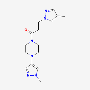 3-(4-Methylpyrazol-1-yl)-1-[4-(1-methylpyrazol-4-yl)piperazin-1-yl]propan-1-one