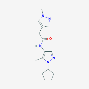 N-(1-cyclopentyl-5-methylpyrazol-4-yl)-2-(1-methylpyrazol-4-yl)acetamide