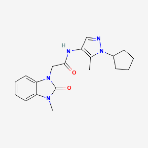 N-(1-cyclopentyl-5-methylpyrazol-4-yl)-2-(3-methyl-2-oxobenzimidazol-1-yl)acetamide