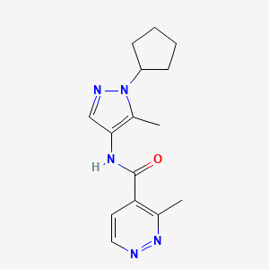 molecular formula C15H19N5O B6970506 N-(1-cyclopentyl-5-methylpyrazol-4-yl)-3-methylpyridazine-4-carboxamide 