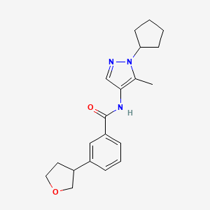 N-(1-cyclopentyl-5-methylpyrazol-4-yl)-3-(oxolan-3-yl)benzamide