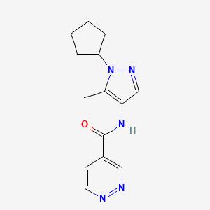 N-(1-cyclopentyl-5-methylpyrazol-4-yl)pyridazine-4-carboxamide