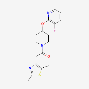 molecular formula C17H20FN3O2S B6970537 2-(2,5-Dimethyl-1,3-thiazol-4-yl)-1-[4-(3-fluoropyridin-2-yl)oxypiperidin-1-yl]ethanone 