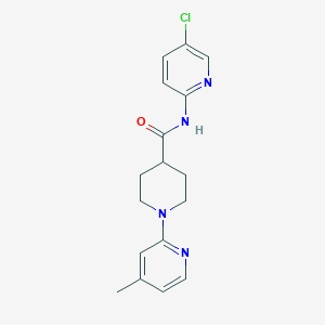 molecular formula C17H19ClN4O B6970560 N-(5-chloropyridin-2-yl)-1-(4-methylpyridin-2-yl)piperidine-4-carboxamide 