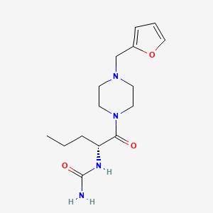 molecular formula C15H24N4O3 B6970569 [(2R)-1-[4-(furan-2-ylmethyl)piperazin-1-yl]-1-oxopentan-2-yl]urea 