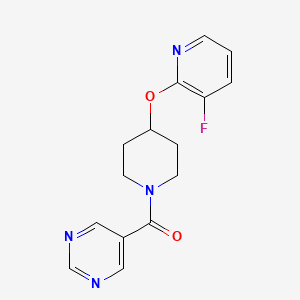 molecular formula C15H15FN4O2 B6970578 [4-(3-Fluoropyridin-2-yl)oxypiperidin-1-yl]-pyrimidin-5-ylmethanone 