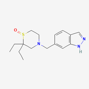 molecular formula C16H23N3OS B6970586 2,2-diethyl-4-(1H-indazol-6-ylmethyl)-1,4-thiazinane 1-oxide 