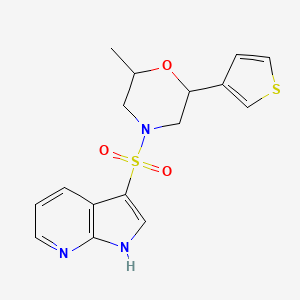 molecular formula C16H17N3O3S2 B6970593 2-methyl-4-(1H-pyrrolo[2,3-b]pyridin-3-ylsulfonyl)-6-thiophen-3-ylmorpholine 