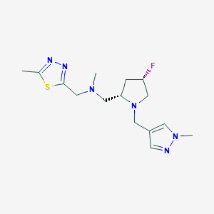 1-[(2S,4S)-4-fluoro-1-[(1-methylpyrazol-4-yl)methyl]pyrrolidin-2-yl]-N-methyl-N-[(5-methyl-1,3,4-thiadiazol-2-yl)methyl]methanamine