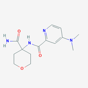 molecular formula C14H20N4O3 B6970614 N-(4-carbamoyloxan-4-yl)-4-(dimethylamino)pyridine-2-carboxamide 