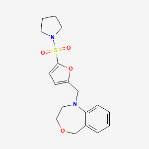 molecular formula C18H22N2O4S B6970618 1-[(5-pyrrolidin-1-ylsulfonylfuran-2-yl)methyl]-3,5-dihydro-2H-4,1-benzoxazepine 