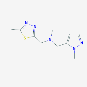 molecular formula C10H15N5S B6970625 N-methyl-1-(2-methylpyrazol-3-yl)-N-[(5-methyl-1,3,4-thiadiazol-2-yl)methyl]methanamine 