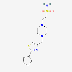 2-[4-[(2-Cyclopentyl-1,3-thiazol-4-yl)methyl]piperazin-1-yl]ethanesulfonamide