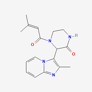 4-(3-Methylbut-2-enoyl)-3-(2-methylimidazo[1,2-a]pyridin-3-yl)piperazin-2-one