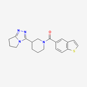 molecular formula C19H20N4OS B6970698 1-benzothiophen-5-yl-[3-(6,7-dihydro-5H-pyrrolo[2,1-c][1,2,4]triazol-3-yl)piperidin-1-yl]methanone 