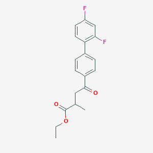 molecular formula C19H18F2O3 B069707 Ethyl (+-)-2',4'-difluoro-alpha-methyl-gamma-oxo-(1,1'-biphenyl)-4-butanoate CAS No. 161692-89-3