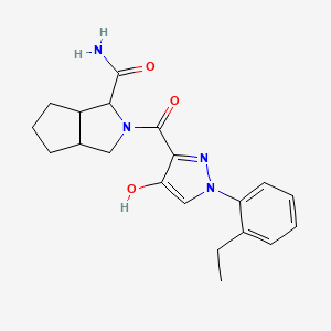 2-[1-(2-ethylphenyl)-4-hydroxypyrazole-3-carbonyl]-3,3a,4,5,6,6a-hexahydro-1H-cyclopenta[c]pyrrole-3-carboxamide