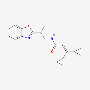 molecular formula C19H22N2O2 B6970735 N-[2-(1,3-benzoxazol-2-yl)propyl]-3,3-dicyclopropylprop-2-enamide 