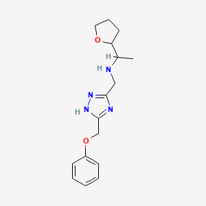 molecular formula C16H22N4O2 B6970741 1-(oxolan-2-yl)-N-[[5-(phenoxymethyl)-1H-1,2,4-triazol-3-yl]methyl]ethanamine 