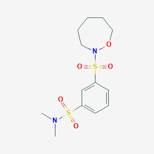 molecular formula C13H20N2O5S2 B6970762 N,N-dimethyl-3-(oxazepan-2-ylsulfonyl)benzenesulfonamide 