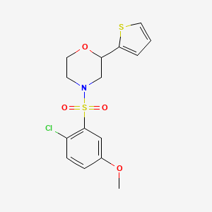 molecular formula C15H16ClNO4S2 B6970777 4-(2-Chloro-5-methoxyphenyl)sulfonyl-2-thiophen-2-ylmorpholine 