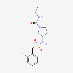 N-ethyl-3-[(2-fluorophenyl)methylsulfonylamino]pyrrolidine-1-carboxamide