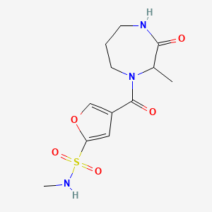 molecular formula C12H17N3O5S B6970793 N-methyl-4-(2-methyl-3-oxo-1,4-diazepane-1-carbonyl)furan-2-sulfonamide 