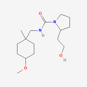 molecular formula C16H30N2O3 B6970797 2-(2-hydroxyethyl)-N-[(4-methoxy-1-methylcyclohexyl)methyl]pyrrolidine-1-carboxamide 