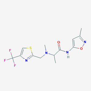 N-(3-methyl-1,2-oxazol-5-yl)-2-[methyl-[[4-(trifluoromethyl)-1,3-thiazol-2-yl]methyl]amino]propanamide