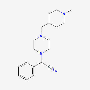 molecular formula C19H28N4 B6970856 2-[4-[(1-Methylpiperidin-4-yl)methyl]piperazin-1-yl]-2-phenylacetonitrile 