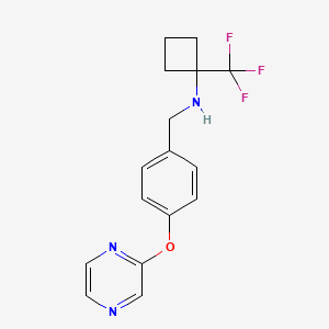 N-[(4-pyrazin-2-yloxyphenyl)methyl]-1-(trifluoromethyl)cyclobutan-1-amine