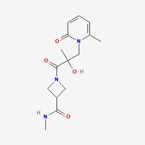 molecular formula C15H21N3O4 B6970859 1-[2-hydroxy-2-methyl-3-(2-methyl-6-oxopyridin-1-yl)propanoyl]-N-methylazetidine-3-carboxamide 