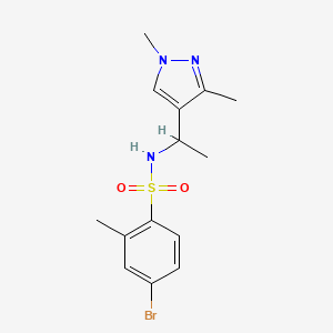 molecular formula C14H18BrN3O2S B6970867 4-bromo-N-[1-(1,3-dimethylpyrazol-4-yl)ethyl]-2-methylbenzenesulfonamide 